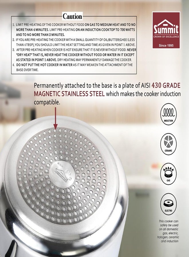 سوميت طنجرة ضغط ألومنيوم فاخرة بقاعدة حثية وغطاء داخلي من ساميت، سعة 1 لتر - Image 3